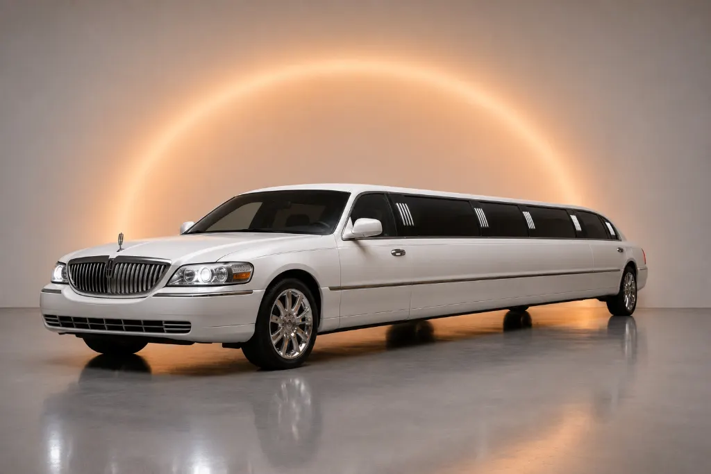 White Lincoln stretch limousine for birthday celebrations in the Bay Area