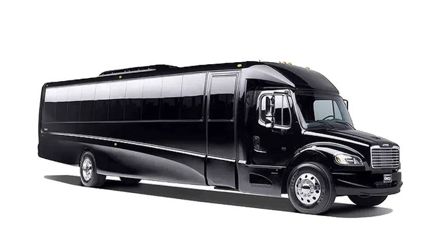 Black executive shuttle bus for corporate and group transportation in the Bay Area
