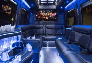 Mercedes limo Sprinter party bus in San Francisco