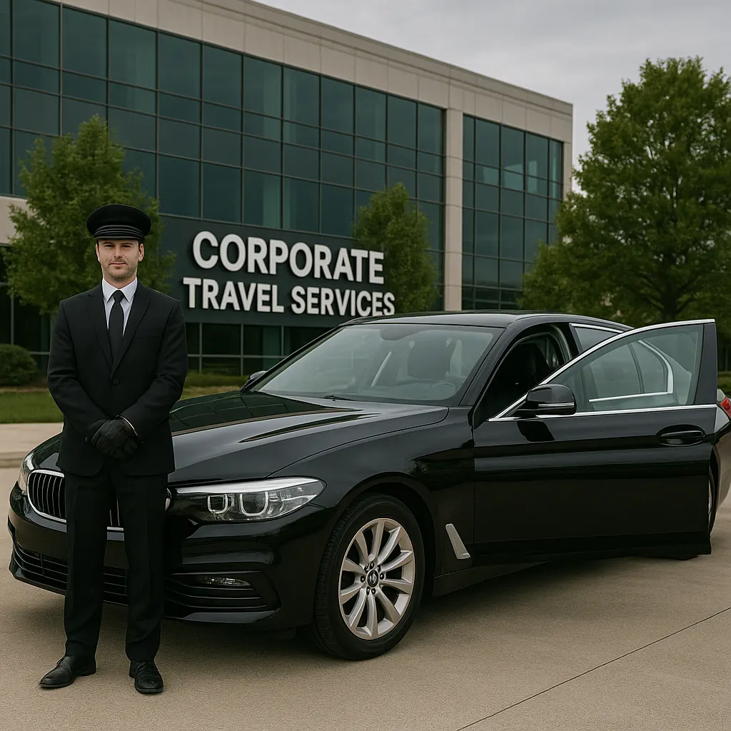 Professional chauffeur with luxury sedan - limo service in San Francisco